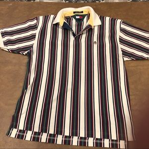Vintage Tommy Hilfiger striped polo shirt large